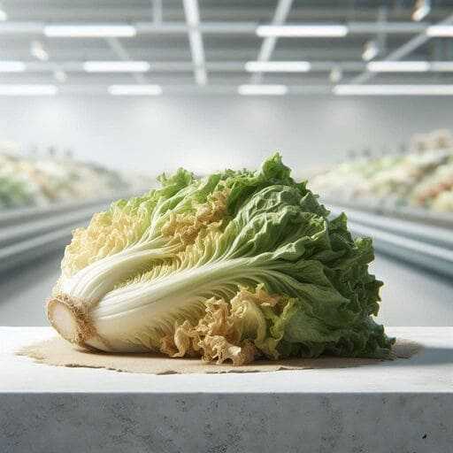 Antes — alface murcha e cara do supermercado