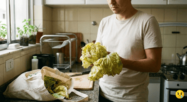 Comparação alface murcha e fresca