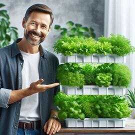 Pessoa colhendo alface